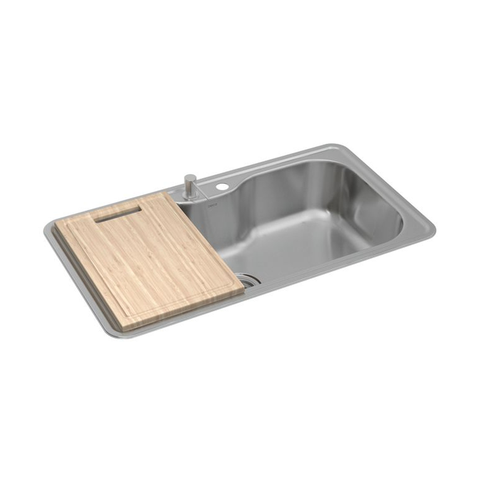 Cuba de Cozinha Deca 80x40cm com Deck e Acessórios Inox