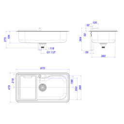 Cuba de Cozinha Deca 80x40cm com Deck e Acessórios Inox - 3