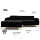 Ver imagem 5 de Sofá 3 Lugares com Chaise 245 Cm Preto C-300-lyam Decor