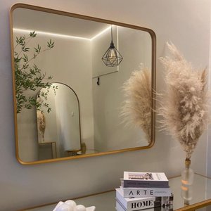 Espelho Retangular Grande Decorativo 90x80 Sala Banheiro Quarto Luxo Hall Sala