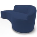 Ver imagem 2 de Sofá 3 Lugares Curvo Living Firenze Direito D02 Veludo Azul Marinho 210cm C-304 - Lyam