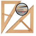 Ver imagem 1 de Conj 3 Kits Geométrico do Professor em Mdf com 1 Esquadro de 30/60º 2934 Graus e 1 Esquadro 45º Grau