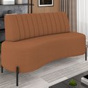 Ver imagem 2 de Sofá 2 Lugares 160cm Pés Aço Preto Tamar K04 Bouclê Terracota - Mpozenato