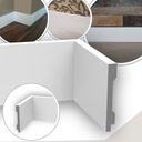 Ver imagem 2 de Kit 4 Barras Rodapé de Poliestireno 10 Cm Altura Branco Liso (13mm X 2 Metros)