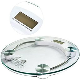 Balanca Digital Vidro Temperado 180kg Banheiro Academia Redonda - 1
