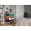 Ver imagem 2 de Cômoda 8 Gavetas - Cor: Verde/colorido
