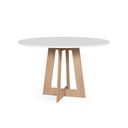 Ver imagem 1 de Mesa de Jantar Redonda 120cm 6 Lugares Montreal MDF Branco e Jade - Straub Web