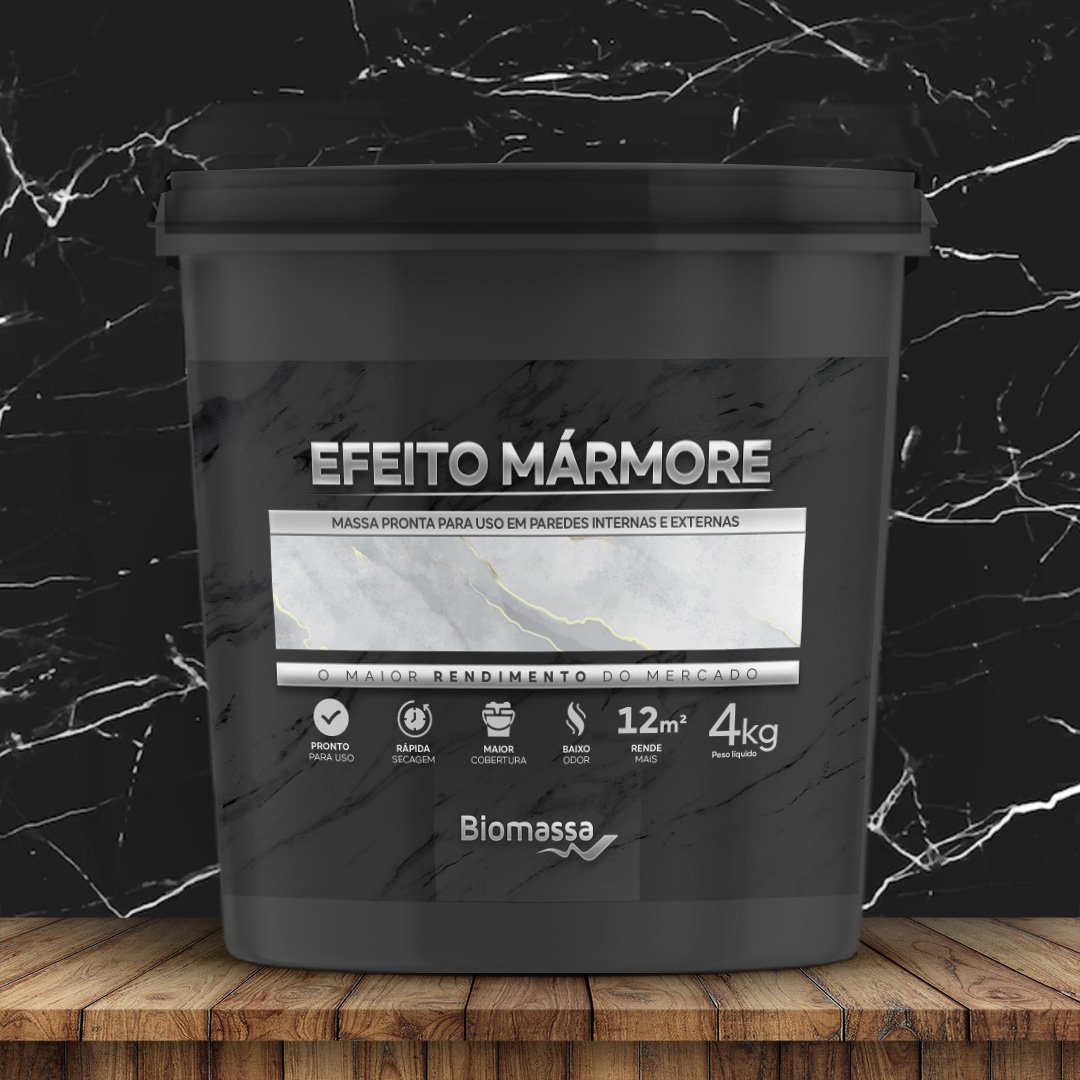 Massa para Efeito Mármore 4kg (preto) - Biomassa do Brasil