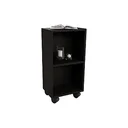 Ver imagem 2 de Mesa de Cabeceira Preta de Madeira com Rodas 60cm