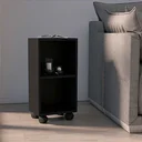 Ver imagem 1 de Mesa de Cabeceira Preta de Madeira com Rodas 60cm