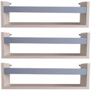 Ver imagem 1 de Kit 3 Prateleira para Livros 60cm Branco Trava Azul Claro