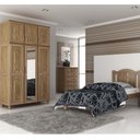 Ver imagem 1 de Guarda-roupa 6 Portas Espelho Cama Cômoda Madeira Imbuia