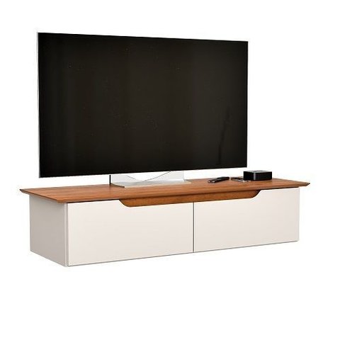 Rack Aparador Suspenso Off White/freijó – Ej Móveis