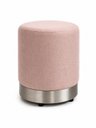 Ver imagem 1 de Kit de Puff com Rodapé Prata, Cor Rosa Linho - Let Móveis