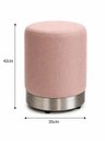 Ver imagem 2 de Kit de Puff com Rodapé Prata, Cor Rosa Linho - Let Móveis