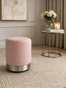 Ver imagem 4 de Kit de Puff com Rodapé Prata, Cor Rosa Linho - Let Móveis