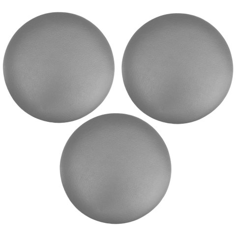 Kit 03 Assentos Redondo Banqueta Cadeira Estofados Poltronas H02 Corino Cinza 39 cm - Lyam Decor Ass