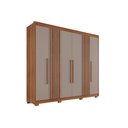 Ver imagem 2 de Guarda Roupa Casal Ripado com 6 Portas e 6 Gavetas Granada - Salleto Cinamomo/off White