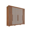 Ver imagem 1 de Guarda Roupa Casal Ripado com 6 Portas e 6 Gavetas Granada - Salleto Cinamomo/off White