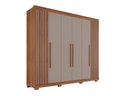 Ver imagem 1 de Guarda Roupa Casal Ripado com 6 Portas e 6 Gavetas Granada - Salleto Cinamomo/off White