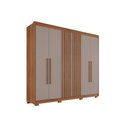 Ver imagem 3 de Guarda Roupa Casal Ripado com 6 Portas e 6 Gavetas Granada - Salleto Cinamomo/off White