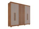 Ver imagem 3 de Guarda Roupa Casal Ripado com 6 Portas e 6 Gavetas Granada - Salleto Cinamomo/off White