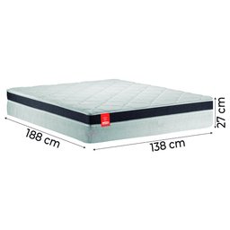Cama Box Baú Casal Colchão Molas Ensacadas Real 138x188x68cm Preto/Cinza - Suporta até 130Kg - 5