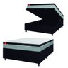 Cama Box Baú Casal Colchão Molas Ensacadas Real 138x188x68cm Preto/Cinza - Suporta até 130Kg - 3