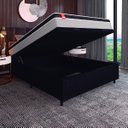 Ver imagem 2 de Cama Box Baú Casal Colchão Molas Ensacadas Real 138x188x68cm Preto/Cinza - Suporta até 130Kg