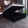 Cama Box Baú Casal Colchão Molas Ensacadas Real 138x188x68cm Preto/Cinza - Suporta até 130Kg - 2