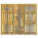 Ver imagem 3 de Guarda-Roupa Casal 6 Portas Reflecta com LED e Pés 100% MDF Lumina Marrom/Marrome