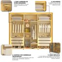 Ver imagem 7 de Guarda-Roupa Casal 6 Portas Reflecta com LED e Pés 100% MDF Lumina Marrom/Marrome