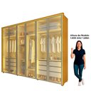 Ver imagem 6 de Guarda-Roupa Casal 6 Portas Reflecta com LED e Pés 100% MDF Lumina Marrom/Marrome