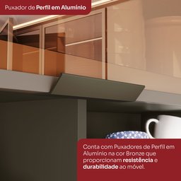 Armário Aéreo 3 Portas com Vidro Connect  - 5