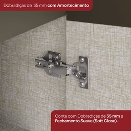 Armário Aéreo 3 Portas com Vidro Connect  - 6