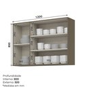 Ver imagem 4 de Armário Aéreo 3 Portas com Vidro Connect Cinza