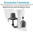 Ver imagem 4 de Mixer de Alimentos Cinza Lunar Inox 600w 3 em 1 Copo 700ml Elgin 110v