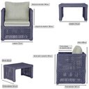 Ver imagem 2 de Mesa Centro e 2 Poltronas Madri Corda Náutica Estofado 3 Trama Original