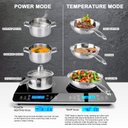 Ver imagem 4 de Duxtop Fogão de Indução Portátil com Tela Lcd, 1800w, Duplo Queimador (preto)