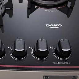 Fogão Dako 5 Bocas Supreme Timer Glass Titanium Bivolt - 12