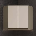 Ver imagem 1 de Armário Aéreo Canto Oblíquo 2 Portas Connect Móveis Cinza