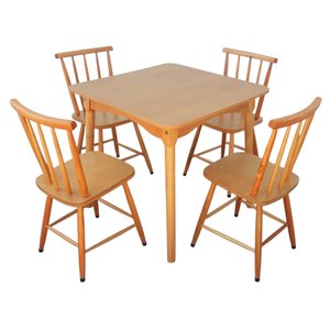 Jogo de Jantar Colonial Brisa Mesa 80x80cm Mel/sinamão + 04 Cadeiras Mel - Rustico Linda