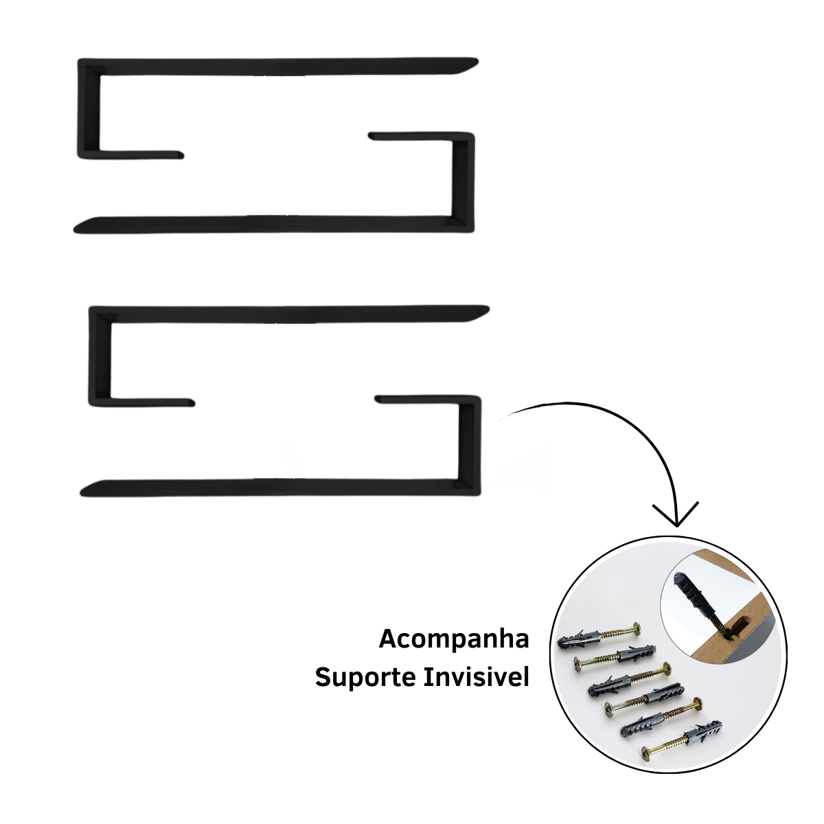 Kit 4 Nicho Prateleira de Banheiro Organizador Suspenso de Parede Suporte Invisivel para Toalha Pape - 3