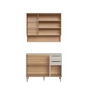 Ver imagem 6 de Cozinha Compacta Modulada 3 Peças com Nicho Decorativo Isabelle Bege/Freijó/Arenas