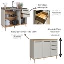 Ver mais imagens de Cozinha Compacta Modulada 3 Peças com Nicho Decorativo Isabelle Bege/Freijó/Arenas