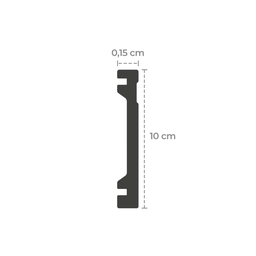 Rodapé de Poliestireno 15cm x 15mm x 2,40m Frisado NFR Rodapés - 3