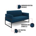 Ver imagem 3 de Sofá 2 Lugares Namoradeira Industrial Alta Preto Marisa Bouclê Azul