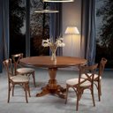 Ver imagem 4 de Mesa de Jantar Redonda 116x116cm Manchester Linz Móveis - Imbuia Glazer