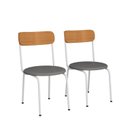 Ver imagem 2 de Kit 2 Cadeiras de Jantar Estofadas Ergonômicas 188 Branco e Cinza