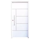 Ver imagem 1 de Kit Porta de Madeira Frisada com Puxador Lado Direito 210x80cm Branco Allo Esquadrias